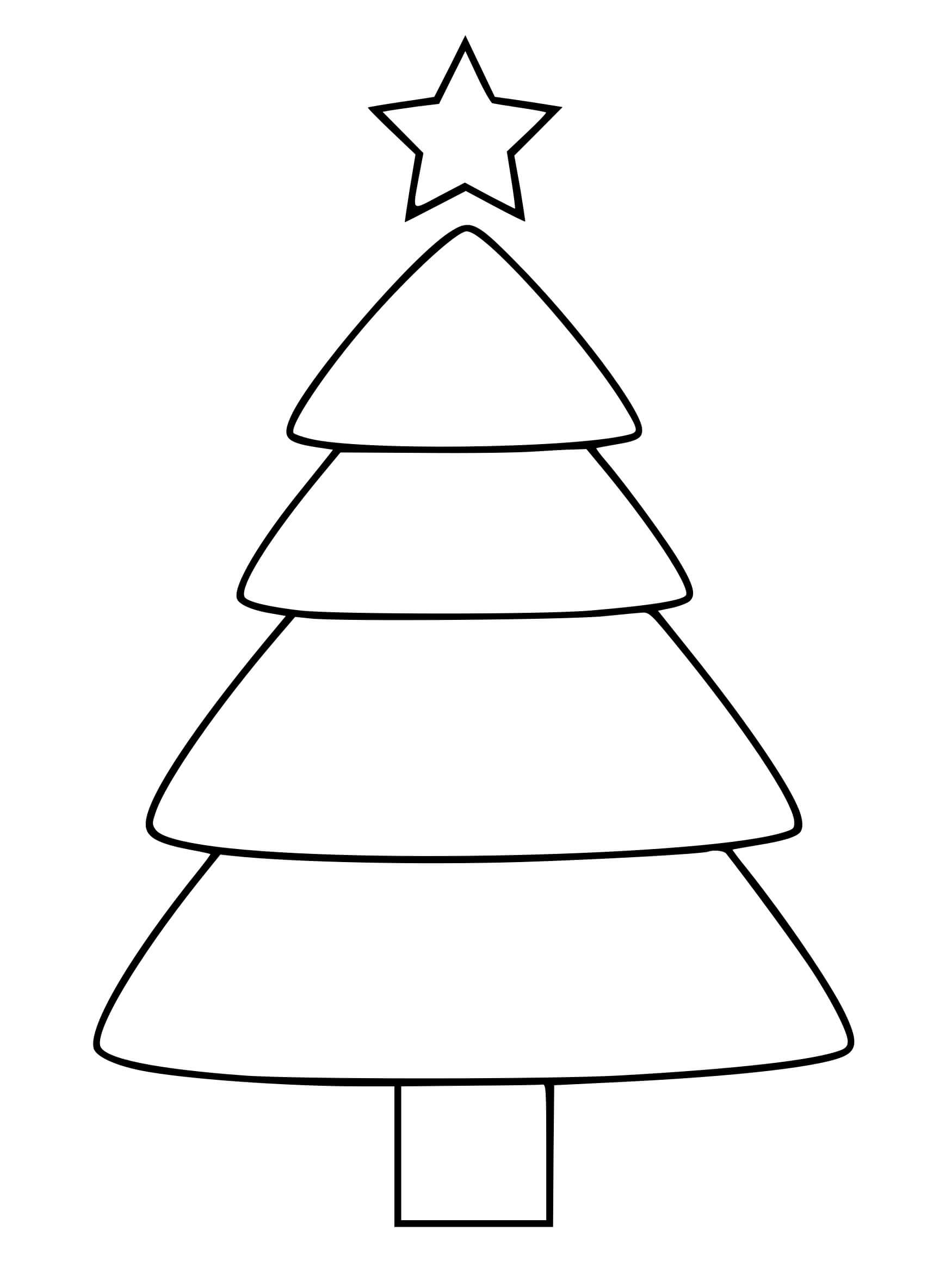 Coloriage Sapin Vert Avec Étoile Maternelle - Sapin Noël à imprimer