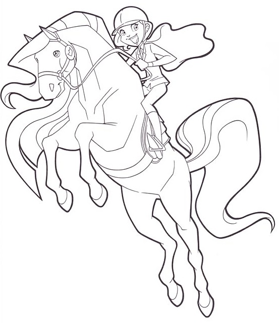 Coloriage Sarah 11 Ans Et Son Cheval Scarlet - Horseland à imprimer