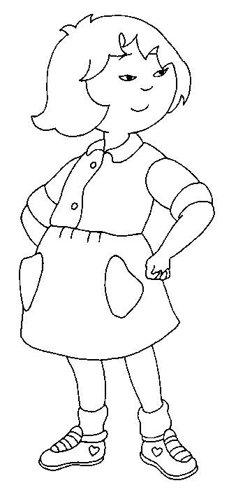 Coloriage Sarah Six Ans Enseigne A Caillou La Lecture - Caillou à imprimer