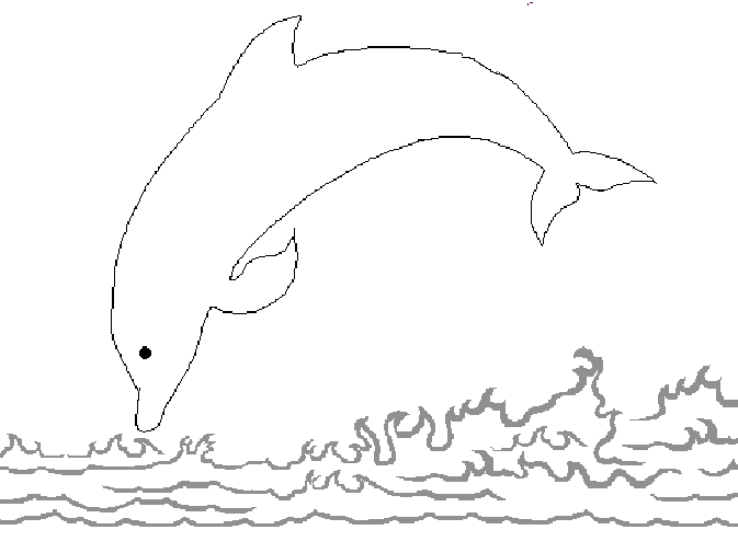 Coloriage Saut D'Un Dauphin - Animaux à imprimer