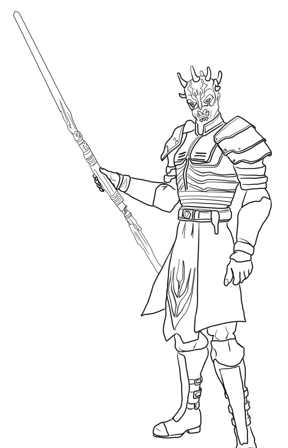 Coloriage Savage Opress Star Wars The Clone Wars - Star wars à imprimer