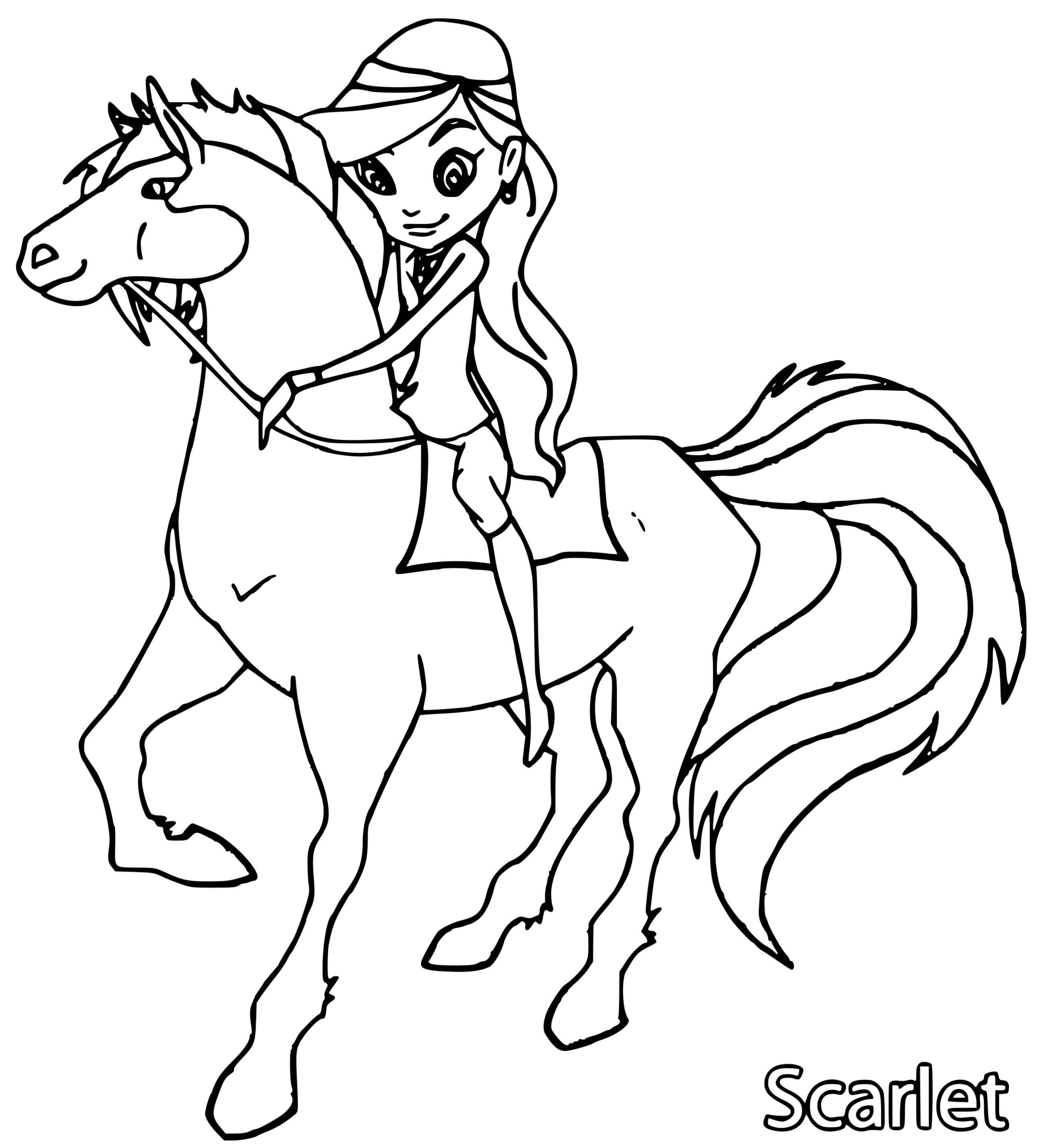 Coloriage Scarlet Horseland - Horseland à imprimer