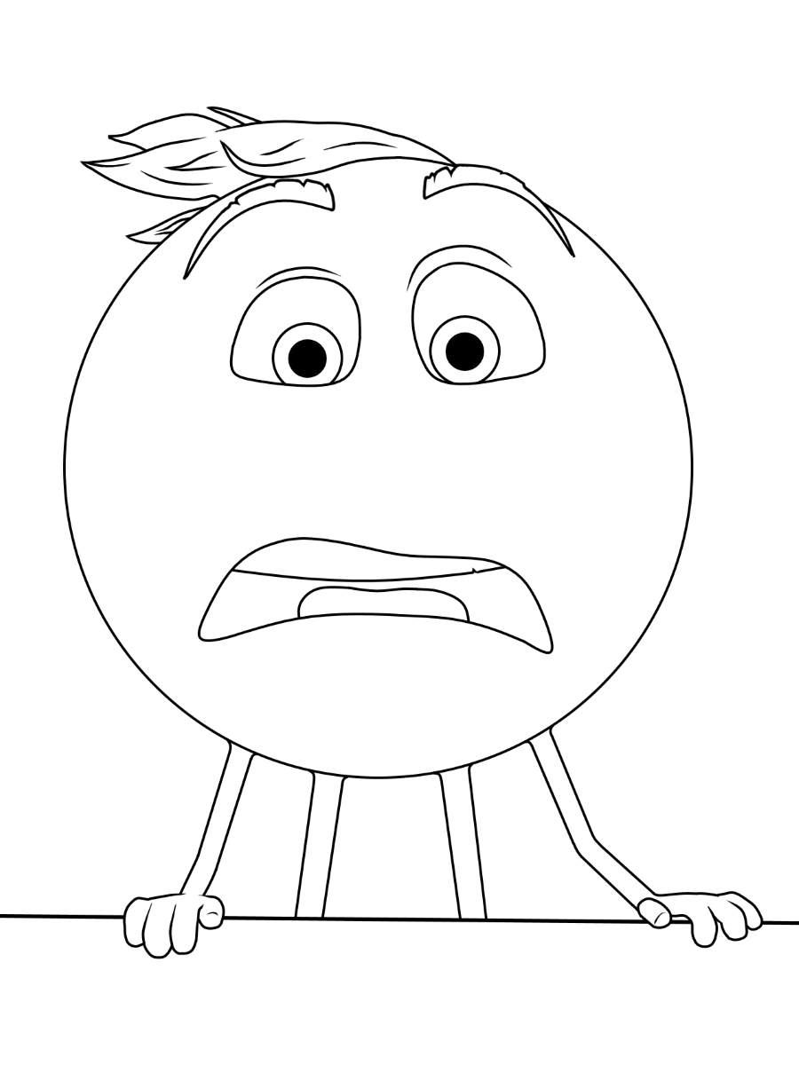 Coloriage Scary Gene Emoji - Le Monde secret des Emojis à imprimer