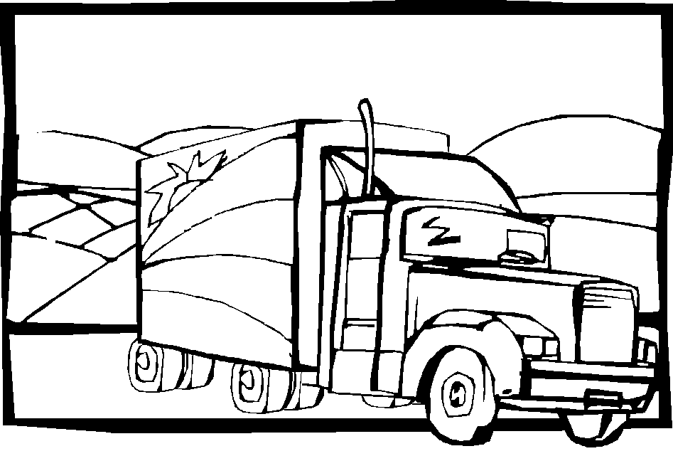 Coloriage Semi Remorque - Camion à imprimer