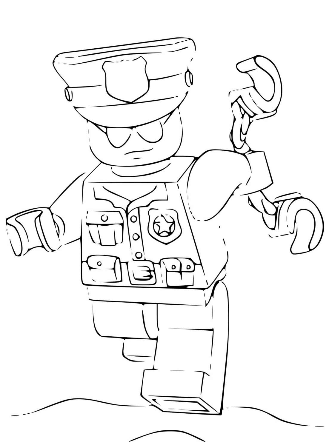 Coloriage Sergent Police Américaine - Police à imprimer