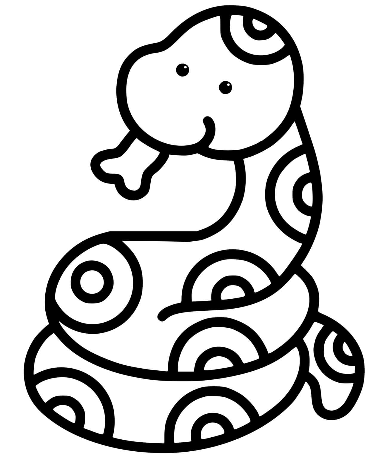 Coloriage Serpent Facile Maternelle 2 Ans - Facile à imprimer