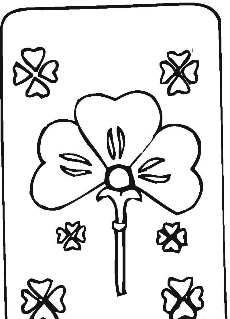 Coloriage Carte Trèfle de la Saint-Patrick - Saint Patrick à imprimer