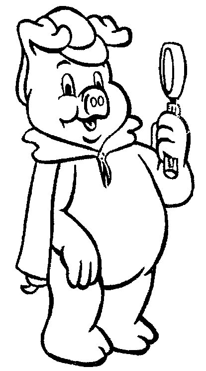 Coloriage Sherlock Homes Cochon - Animaux à imprimer