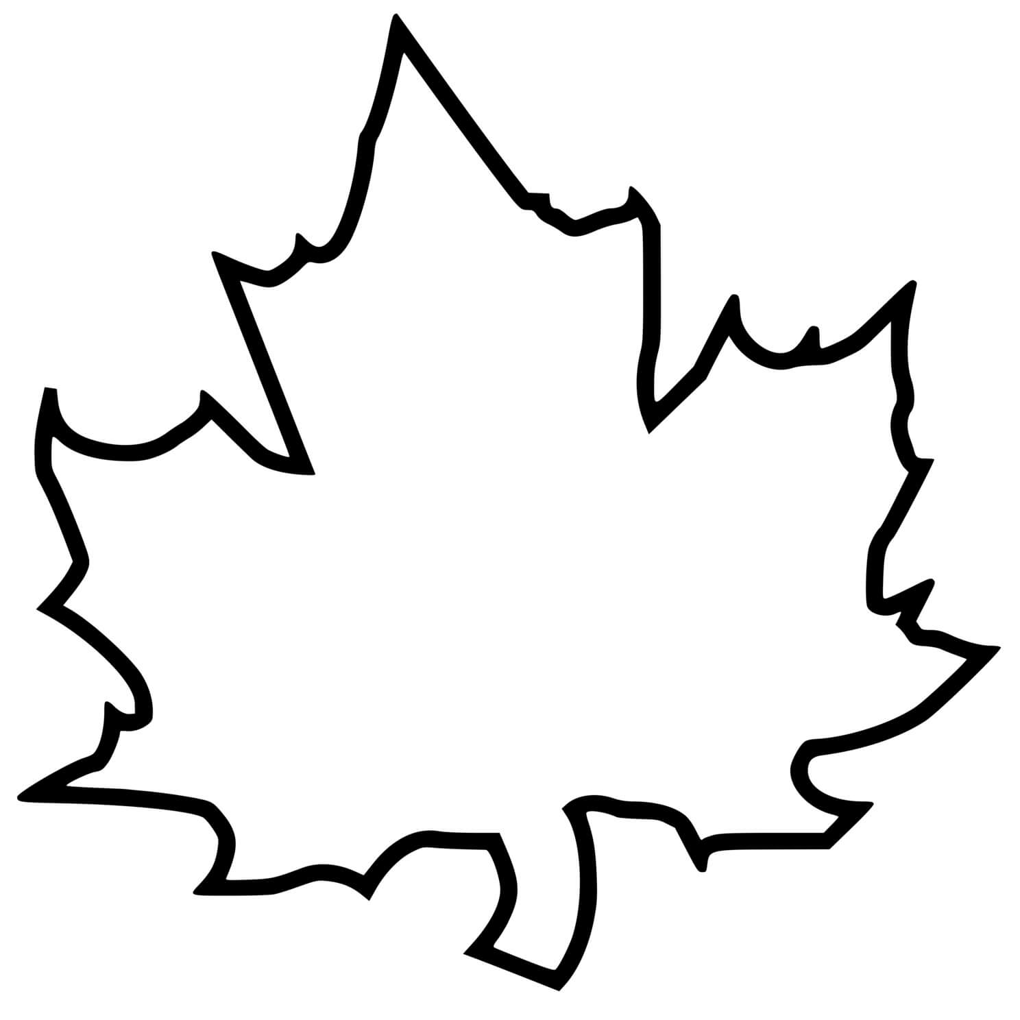 Coloriage Silhouette Feuille Arbre - Feuille automne à imprimer