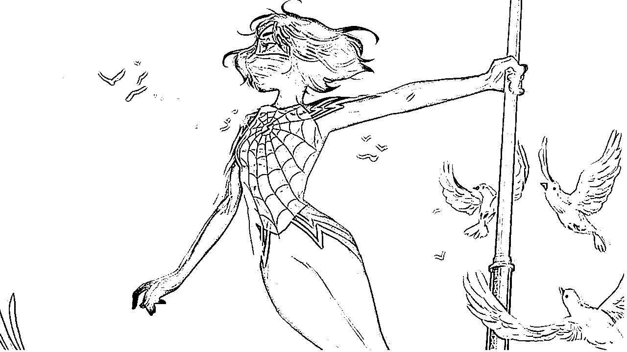 Coloriage Silk l'héroïne Spider-Man en costume noir - Pokémon à imprimer