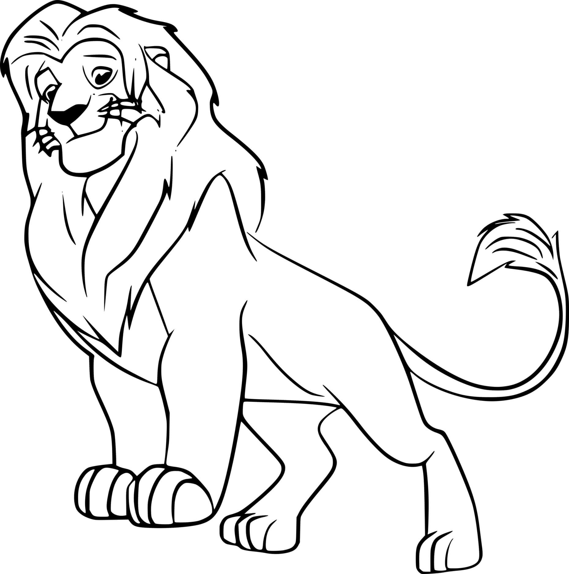 Coloriage Simba - La Garde du Roi Lion - La Garde du Roi lion à imprimer