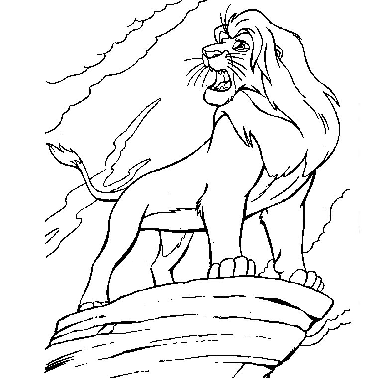 Coloriage Simba Le Roi Lion - Animaux à imprimer