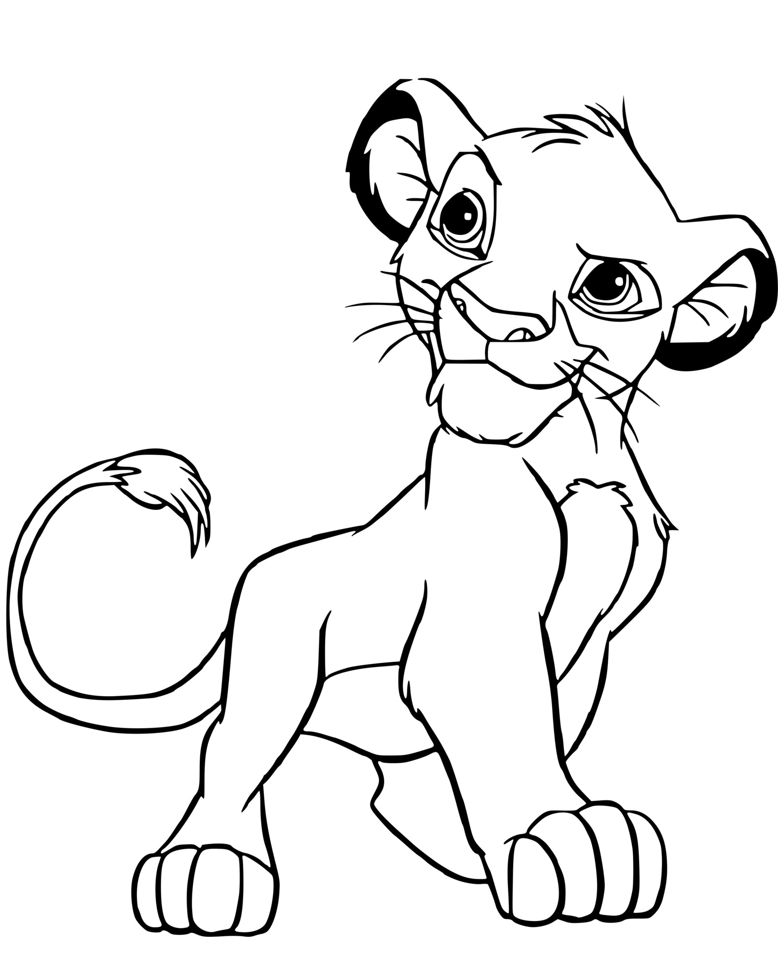 Coloriage Simba Roi Lion - Simba à imprimer
