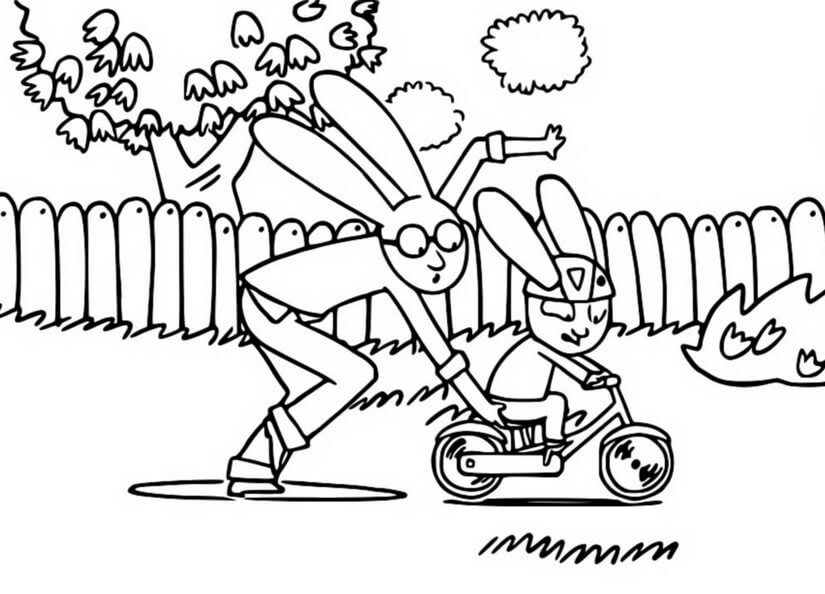 Coloriage Simon Apprend A Faire Du Vélo - Simon à imprimer