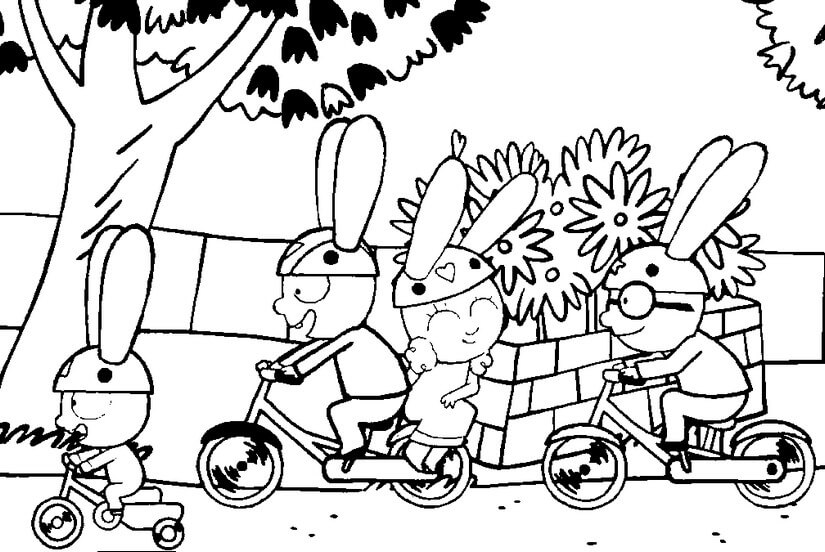 Coloriage Simon Et Ses Amis Font Du Vélo - Simon à imprimer