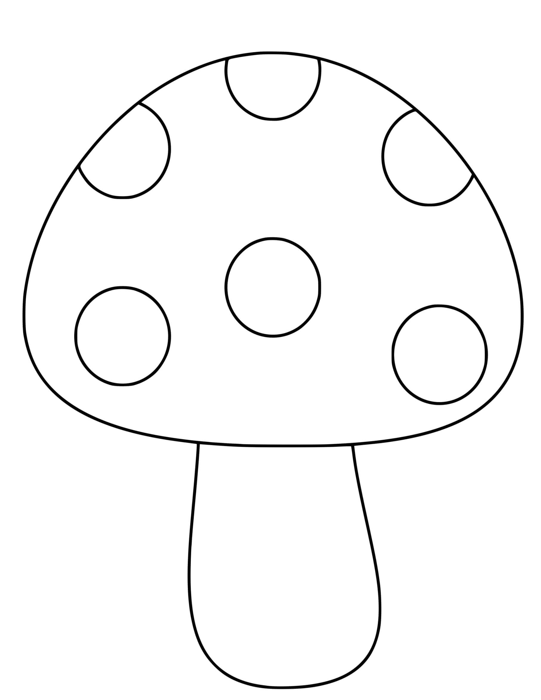 Coloriage Simple Champignon - Champignon à imprimer