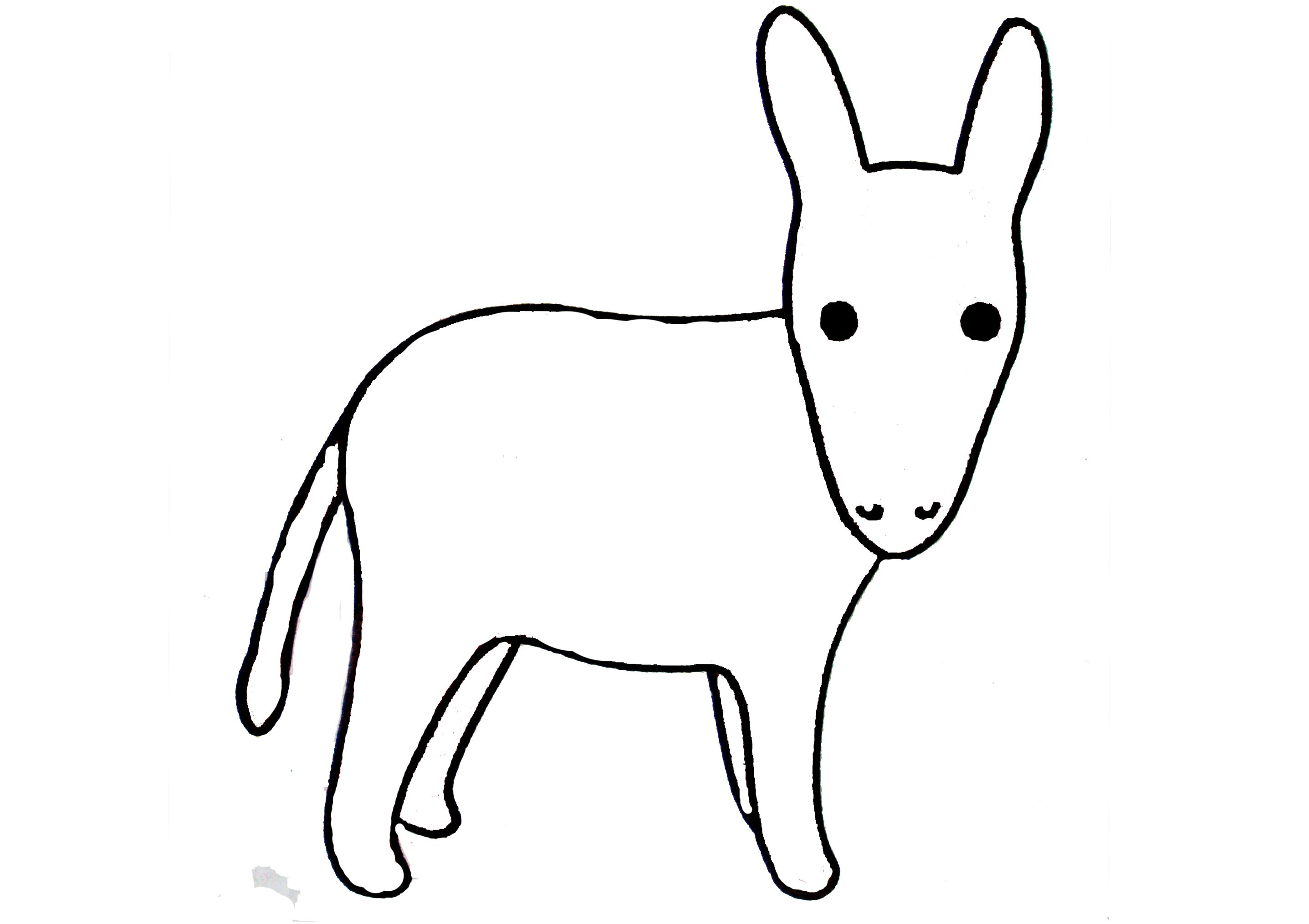 Coloriage Âne basique et mignon - Âne à imprimer