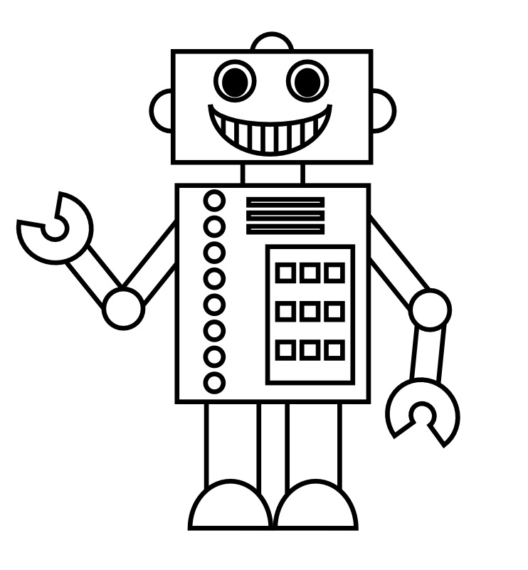 Coloriage Robot facile à personnaliser - Robot à imprimer