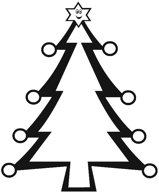 Coloriage Sapin de Noël simple et facile - Sapin Noël à imprimer