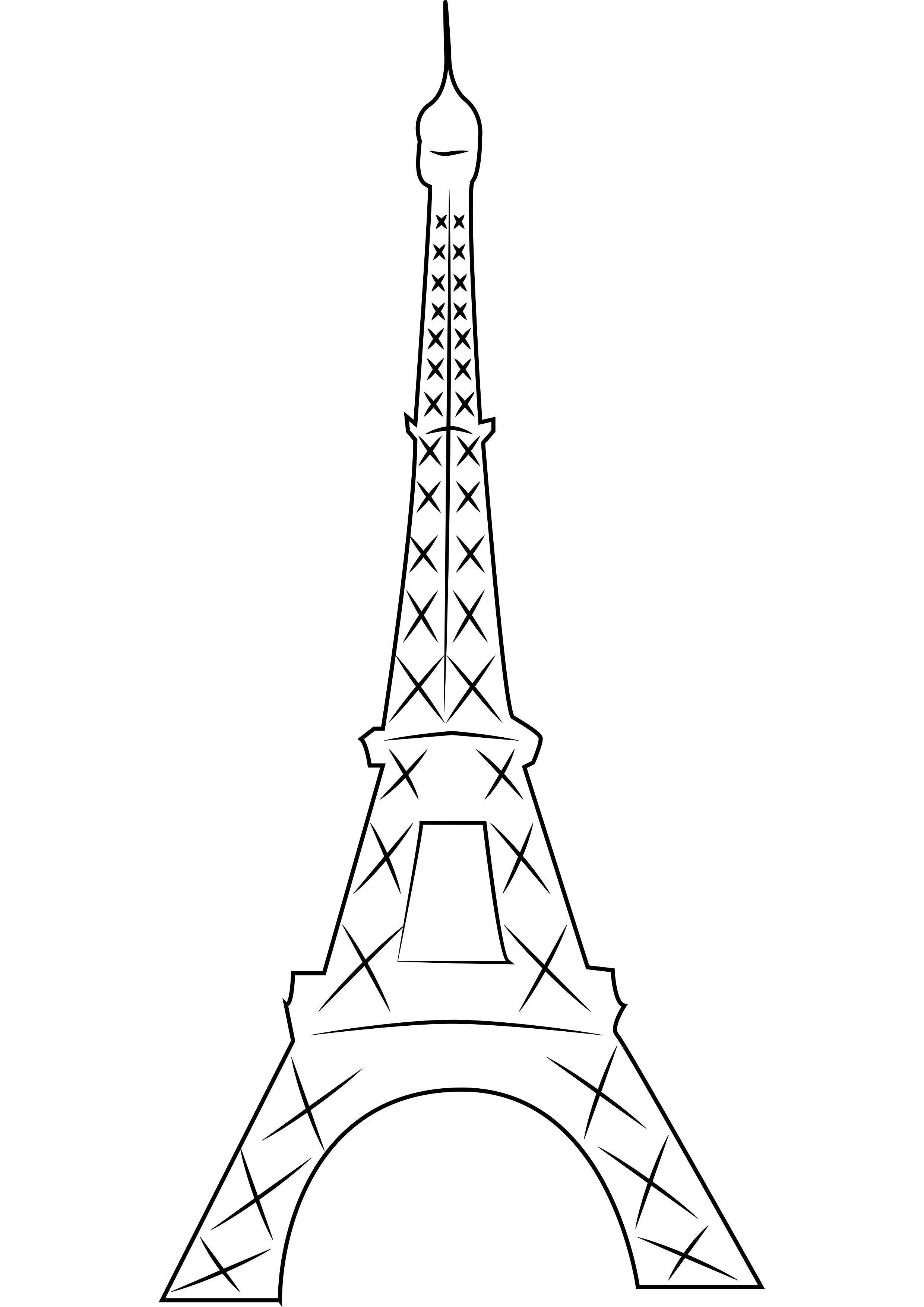 Coloriage Tour Eiffel Paris Symbole France - France à imprimer