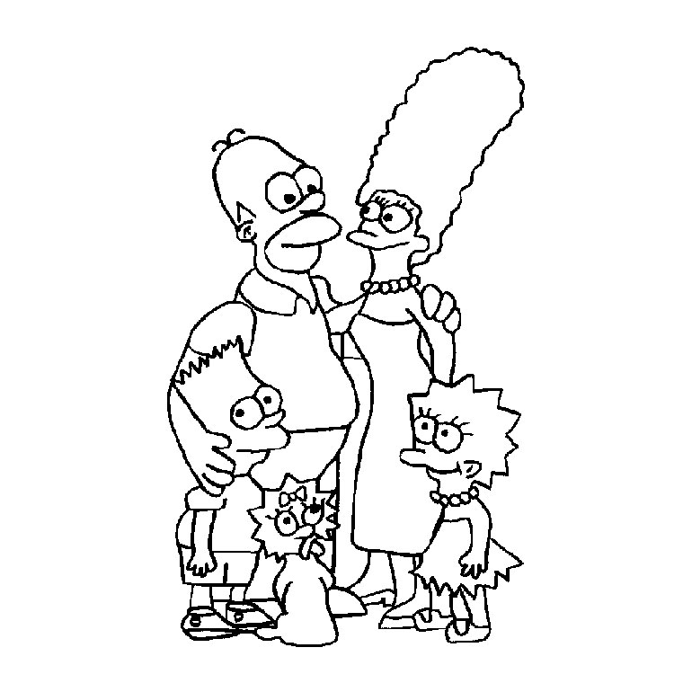 Coloriage Simpson Famille - Simpson à imprimer