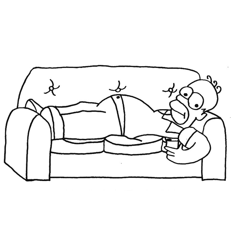 Coloriage Simpson Fête Des Pères - Simpson à imprimer
