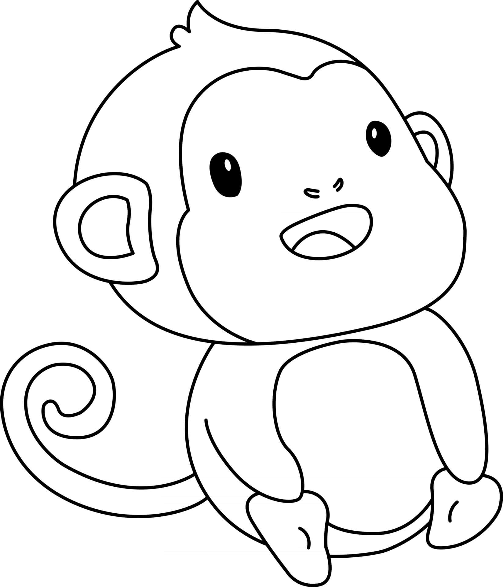 Coloriage Singe Animal Sauvage - Animal à imprimer