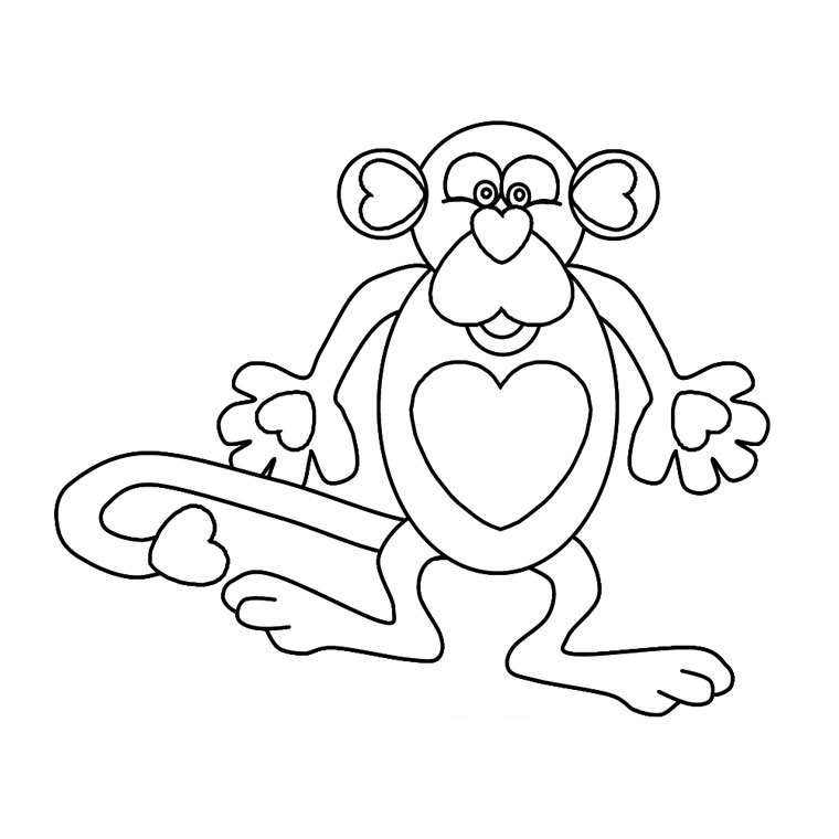 Coloriage Singe Rigolo - Animaux à imprimer