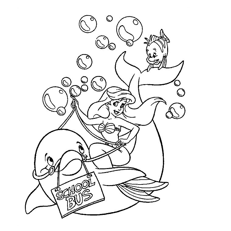 Coloriage Sirène Dauphin - Animaux à imprimer