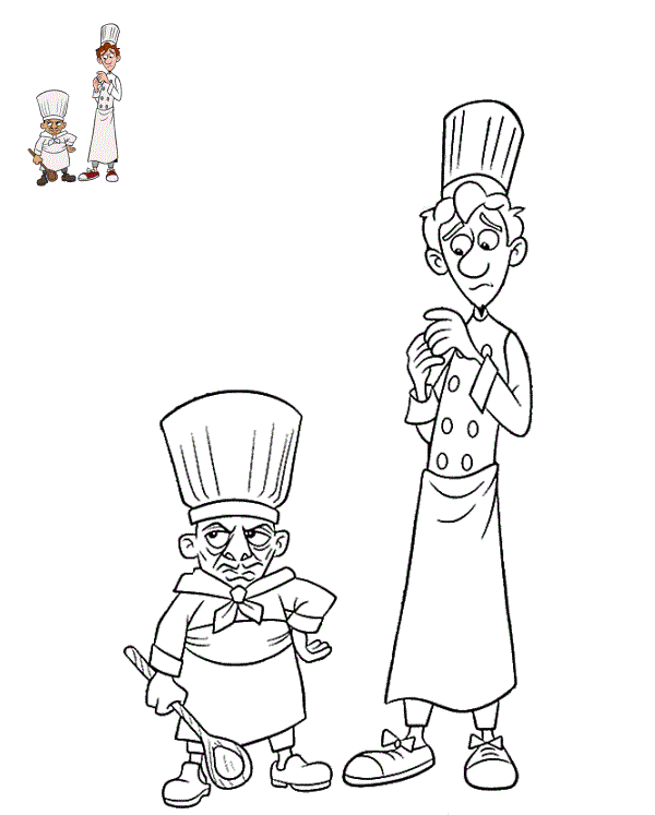 Coloriage Skinner Et Alfredo Linguini Ratatouille - Ratatouille à imprimer