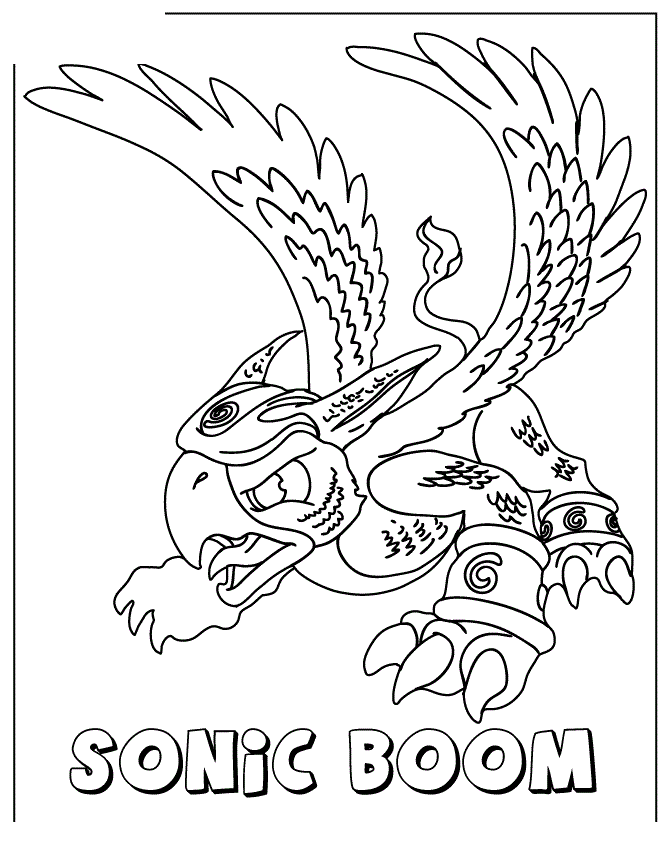 Coloriage Skylanders Spyros Adventure Air Series1 Sonic Boom - Sonic à imprimer