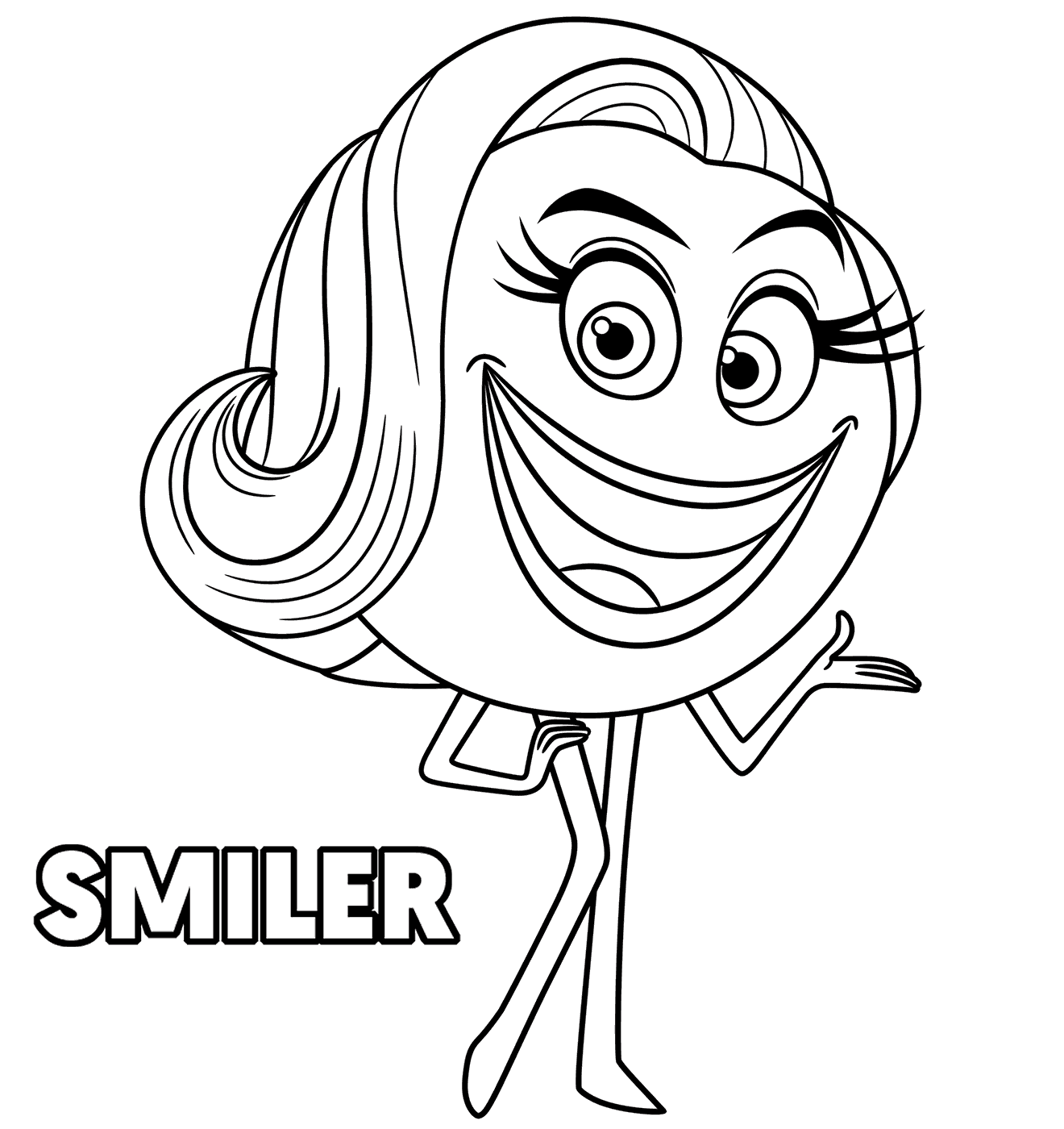 Coloriage Emoji Sourire du Monde Secret - Le Monde secret des Emojis à imprimer
