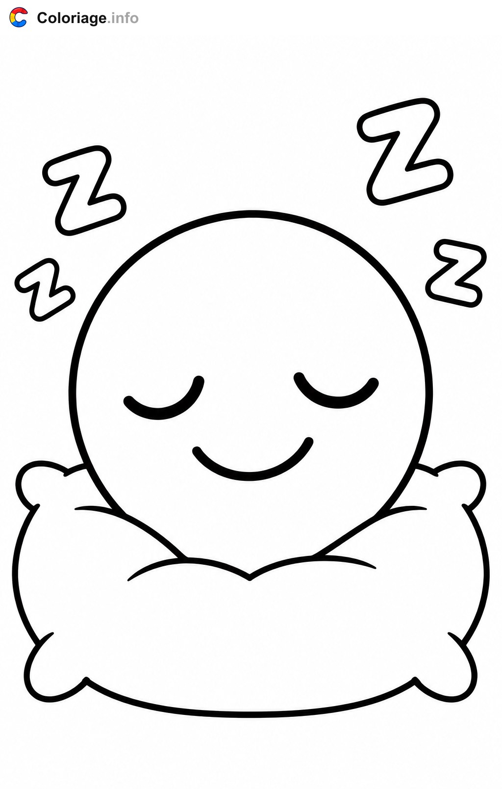 Ausmalbilder Schlafendes Smiley — Ausmalbild zum Ausdrucken