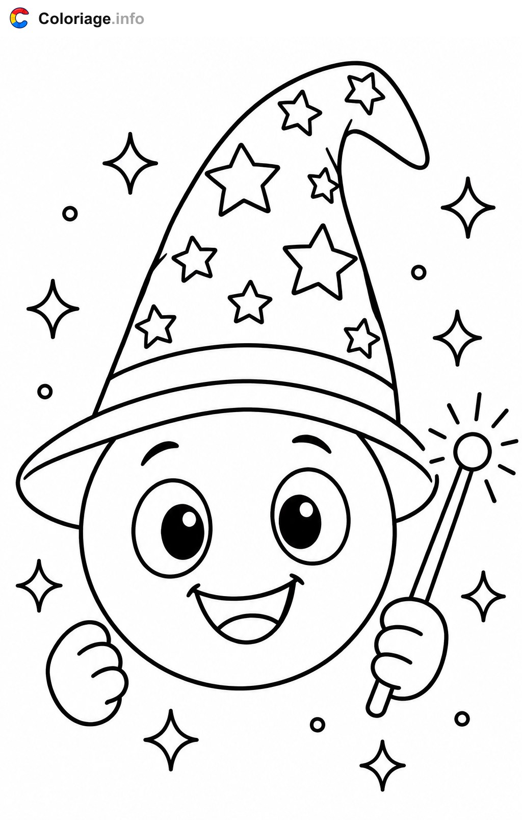 Ausmalbilder Zaubersmiley — Ausmalbild zum Ausdrucken
