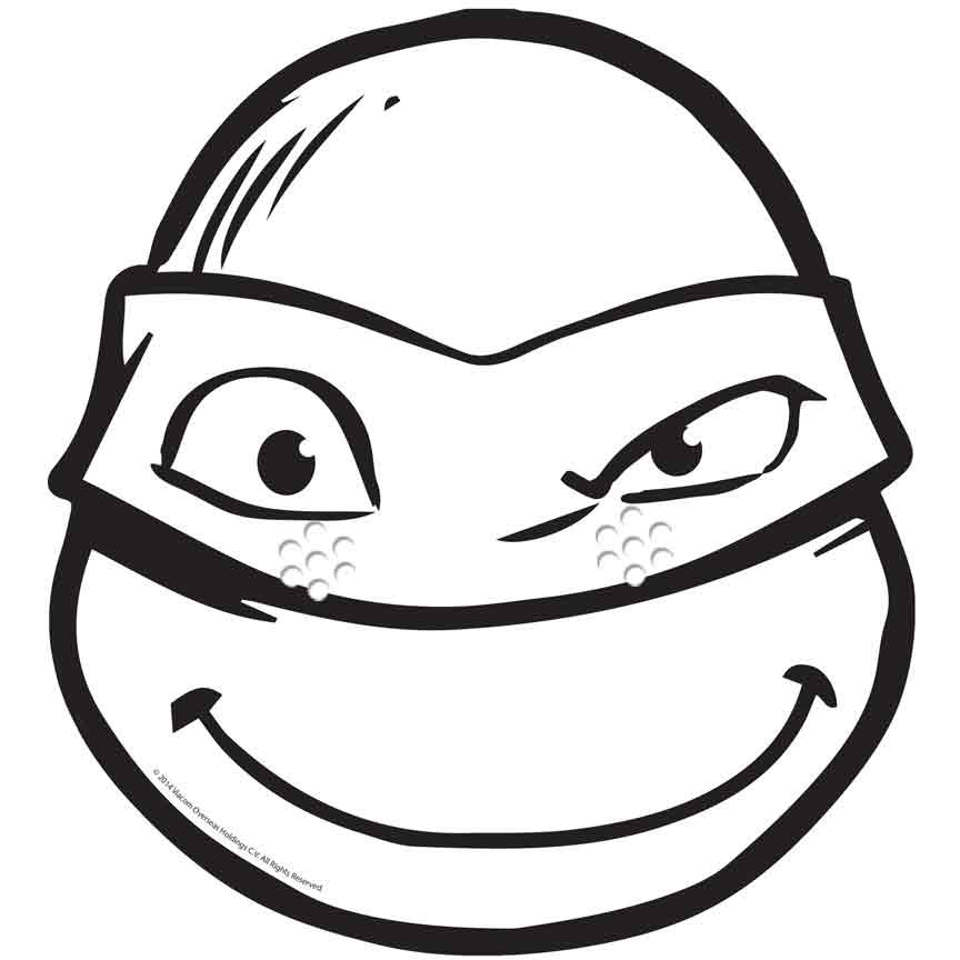 Coloriage Smiley Tortue Ninja - Smiley à imprimer