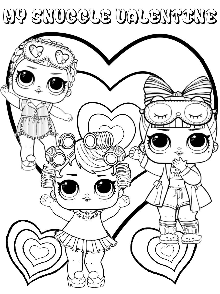 Coloriage Snuggle Valentine Lol Dolls Kids - Poupée LOL Surprise Hair Goals à imprimer