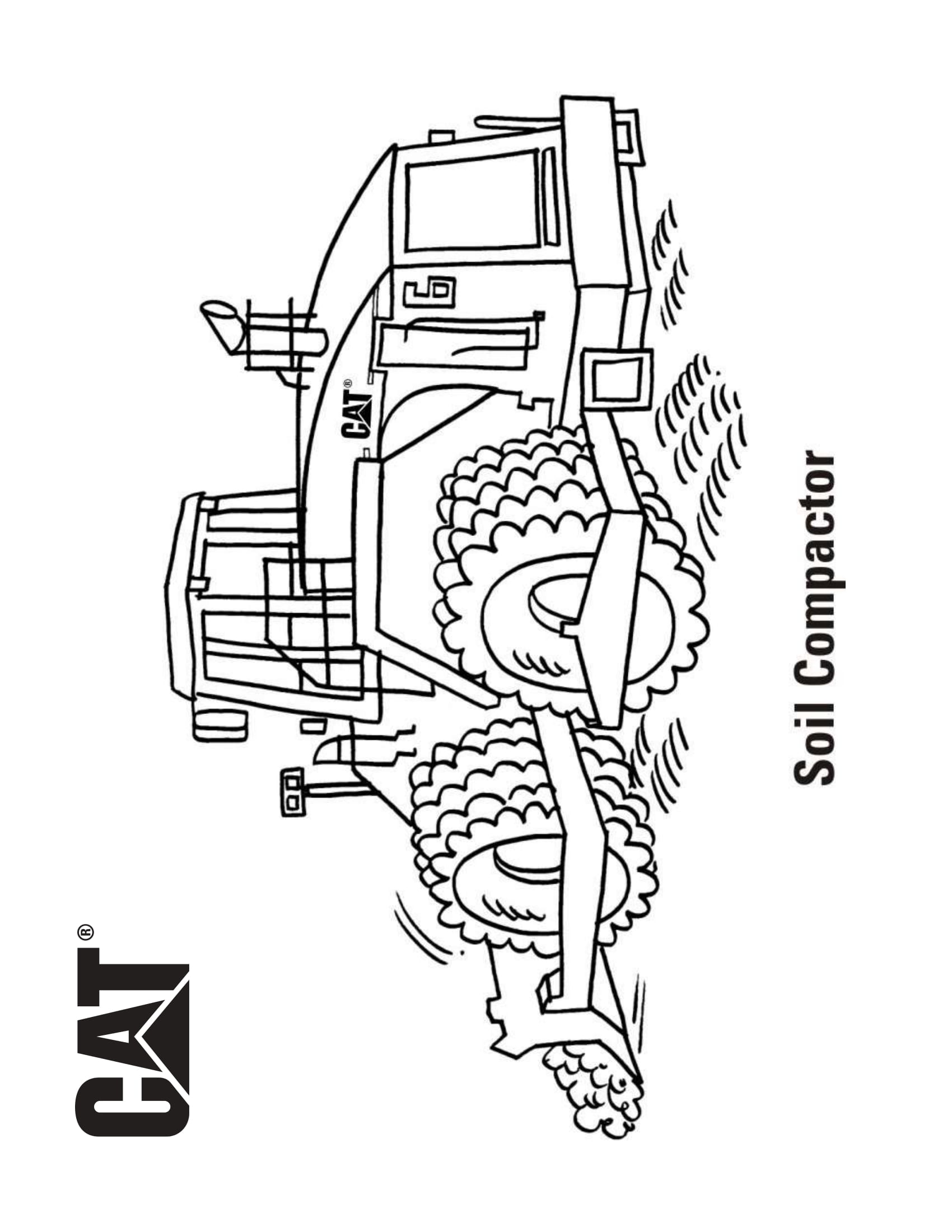 Coloriage Soil Compactor Camion Caterpillar - Camion à imprimer