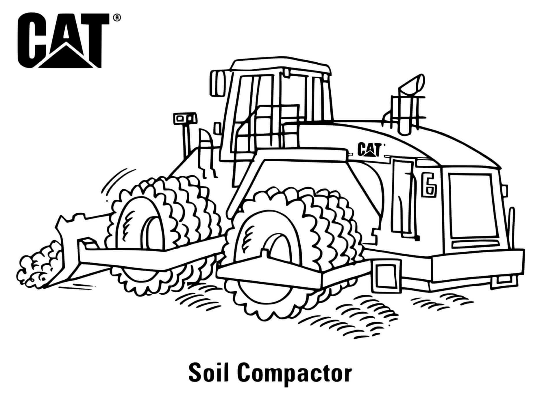 Coloriage Soil Compactor Engin De Chantier Compacteur - Chantier à imprimer