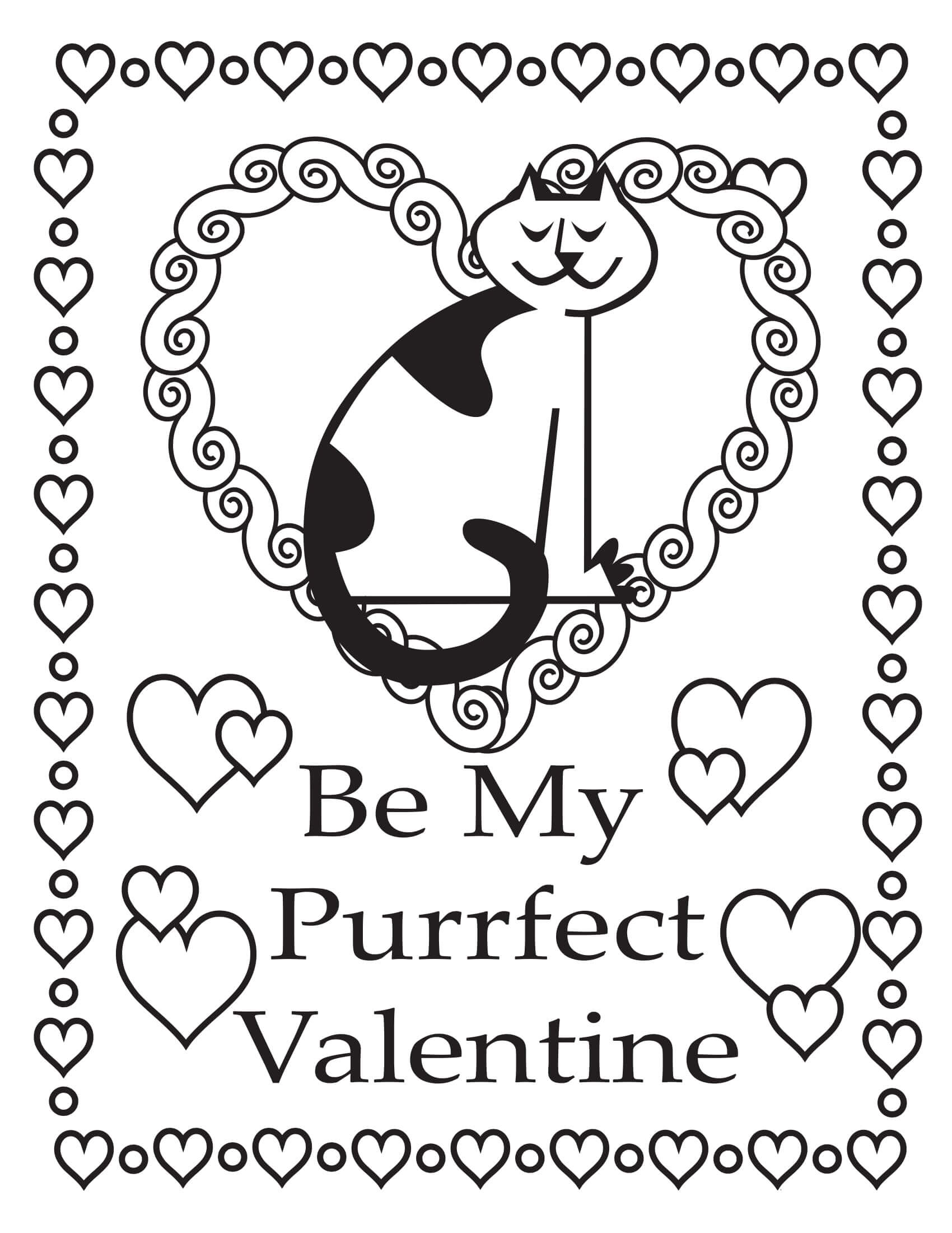 Coloriage Sois Mon Saint Valentin - Saint-Valentin à imprimer