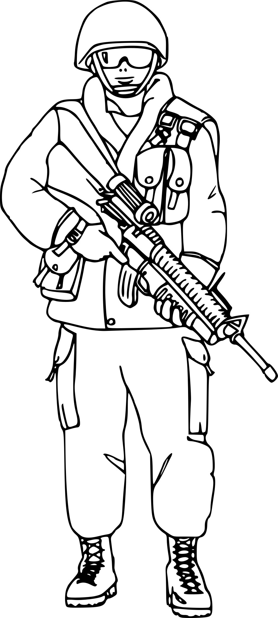 Coloriage Soldat Militaire Avec Lunette - Militaire à imprimer