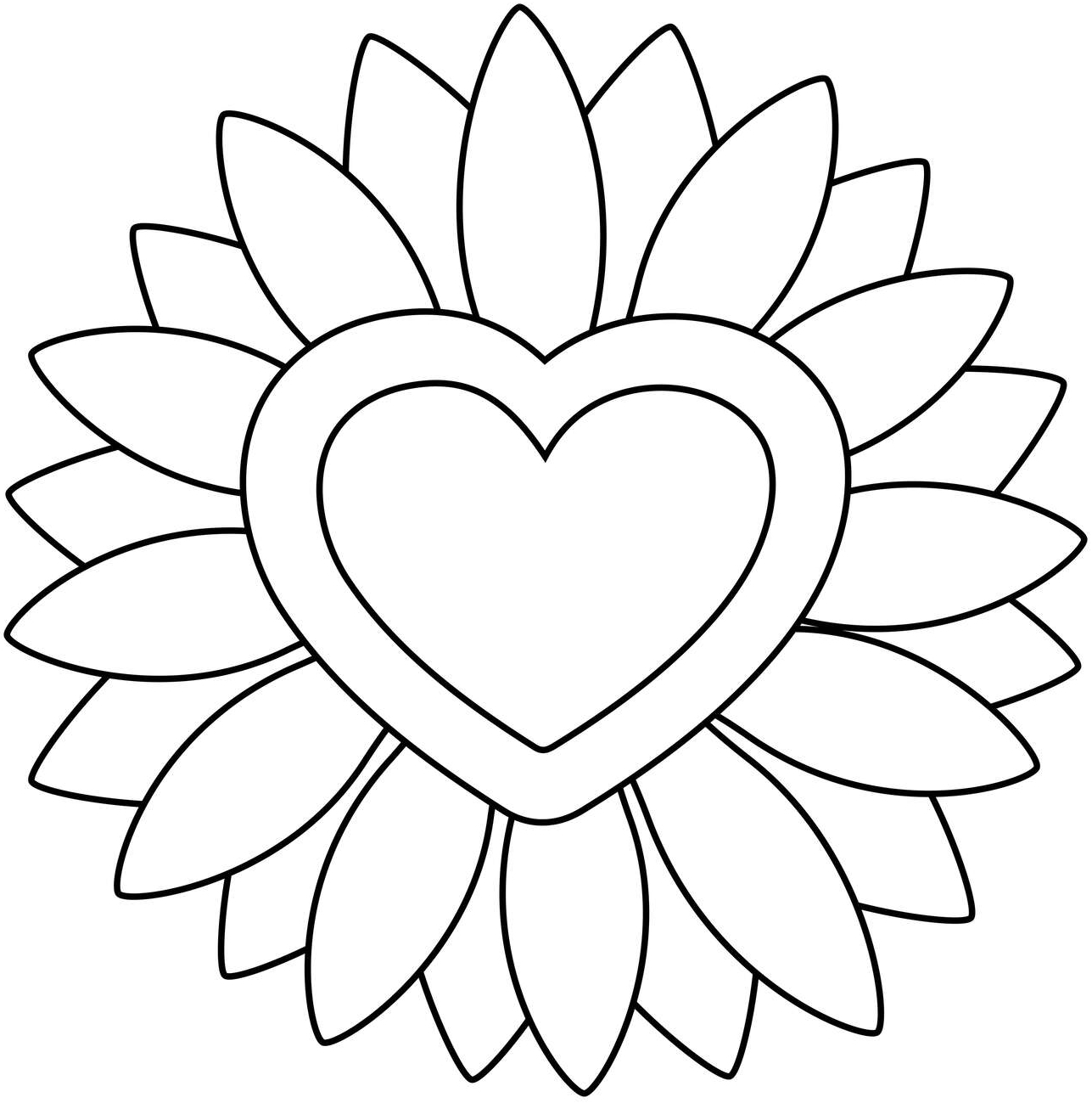 Coloriage Soleil Cœur Fleur Journée De La Femme - Journée de la femme 8 mars à imprimer