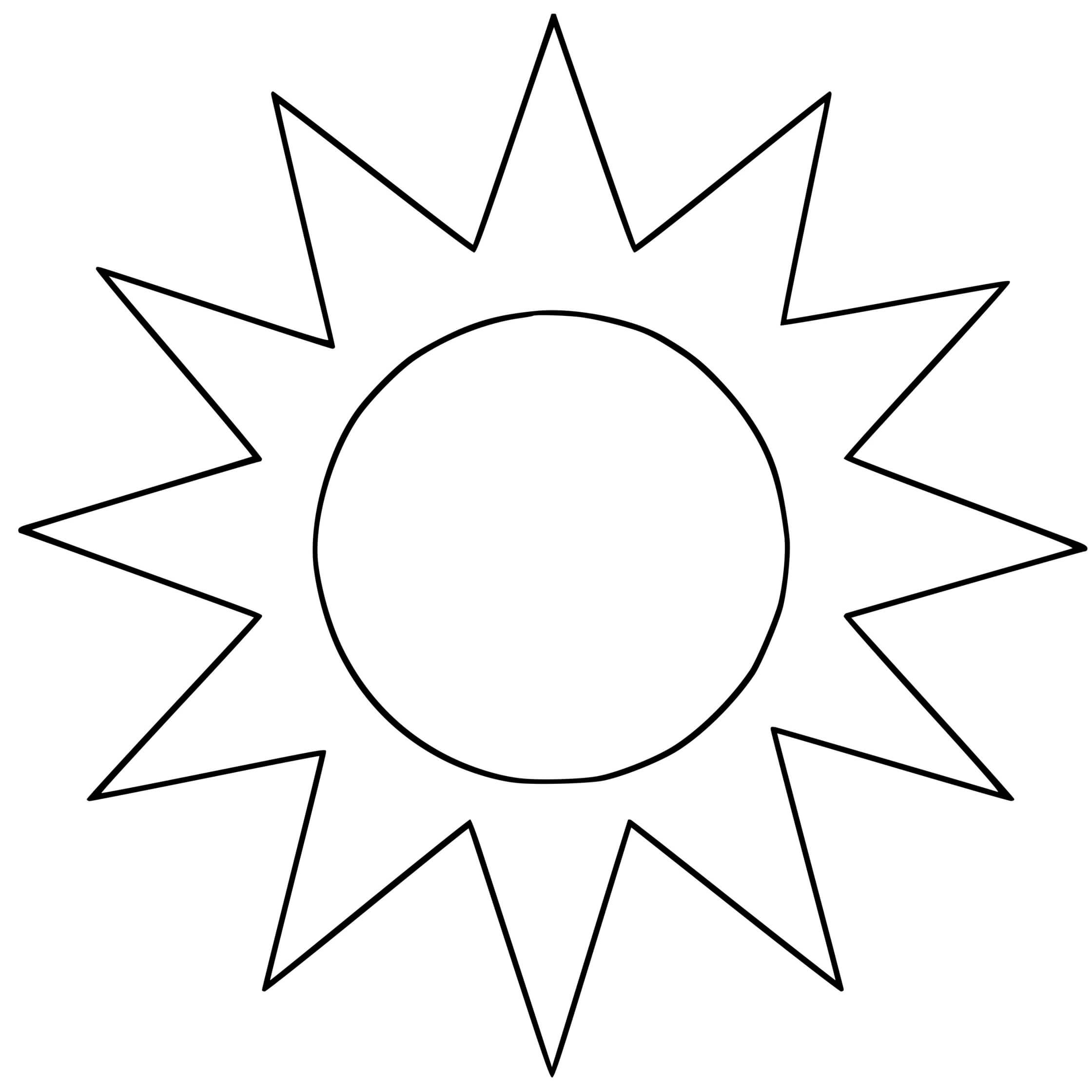Coloriage Soleil Jaune Orange - Soleil à imprimer