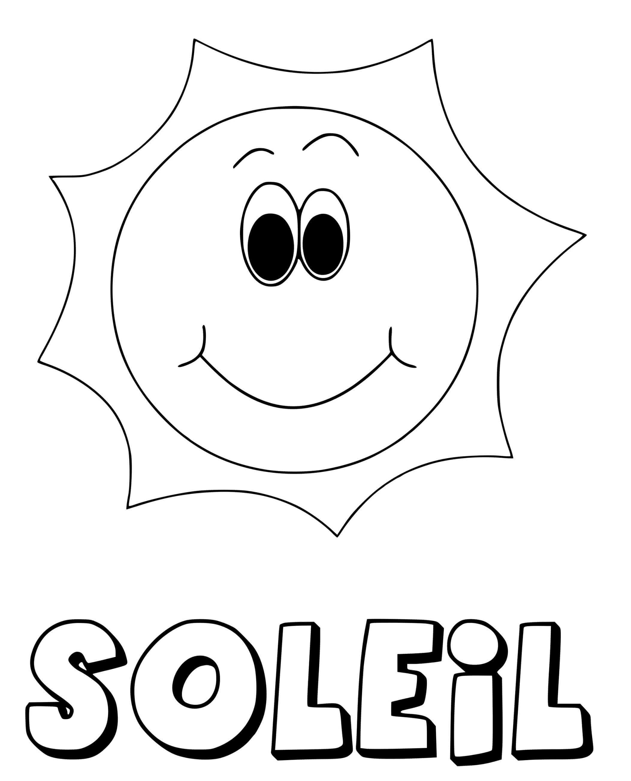 Coloriage Soleil Maternelle - Soleil à imprimer