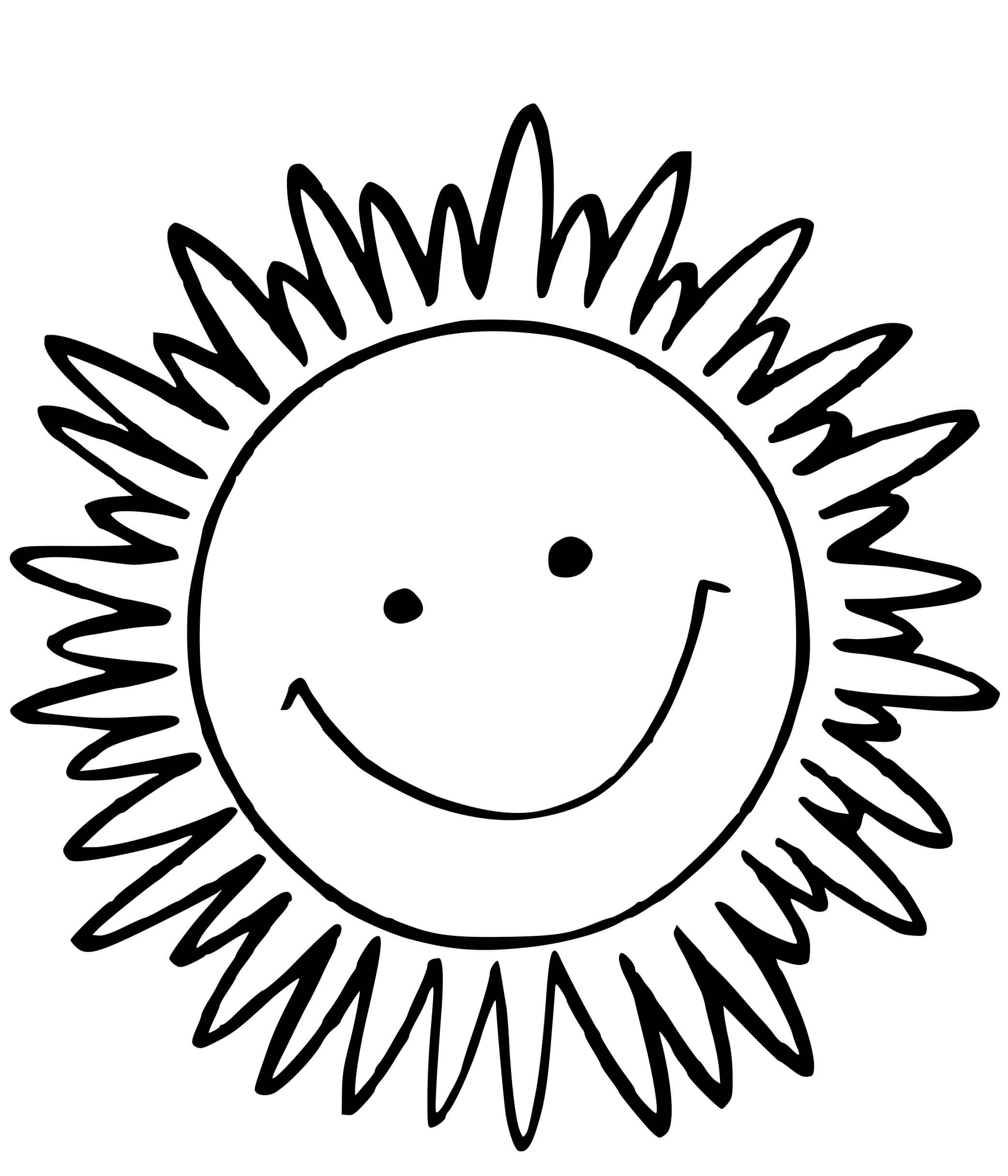 Coloriage Soleil Sourire En Fleur - Soleil à imprimer