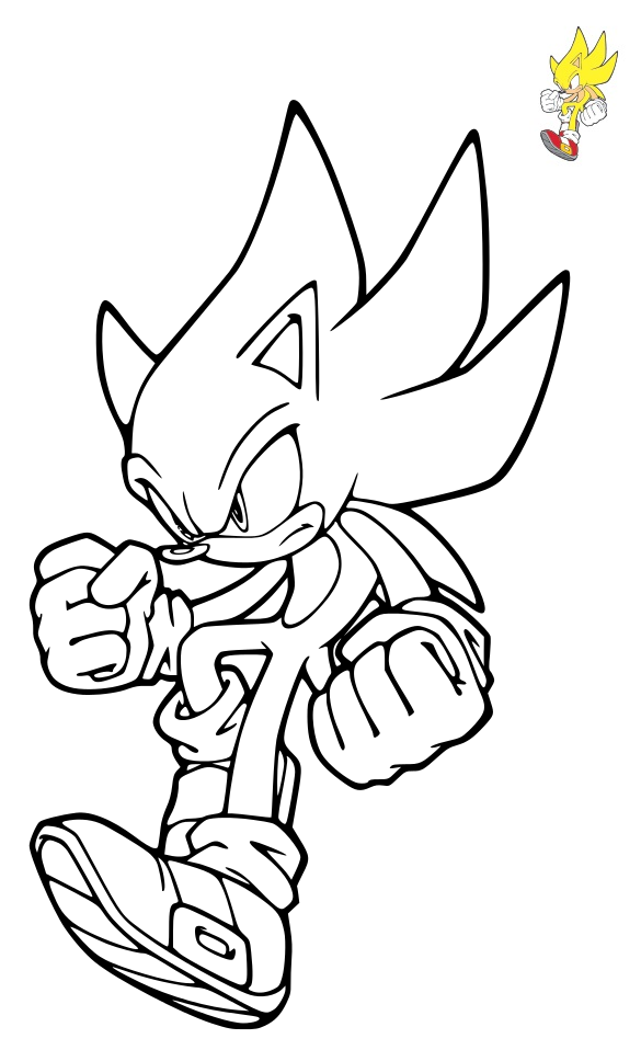 Coloriage Sonic Yellow Wisps - Sonic à imprimer