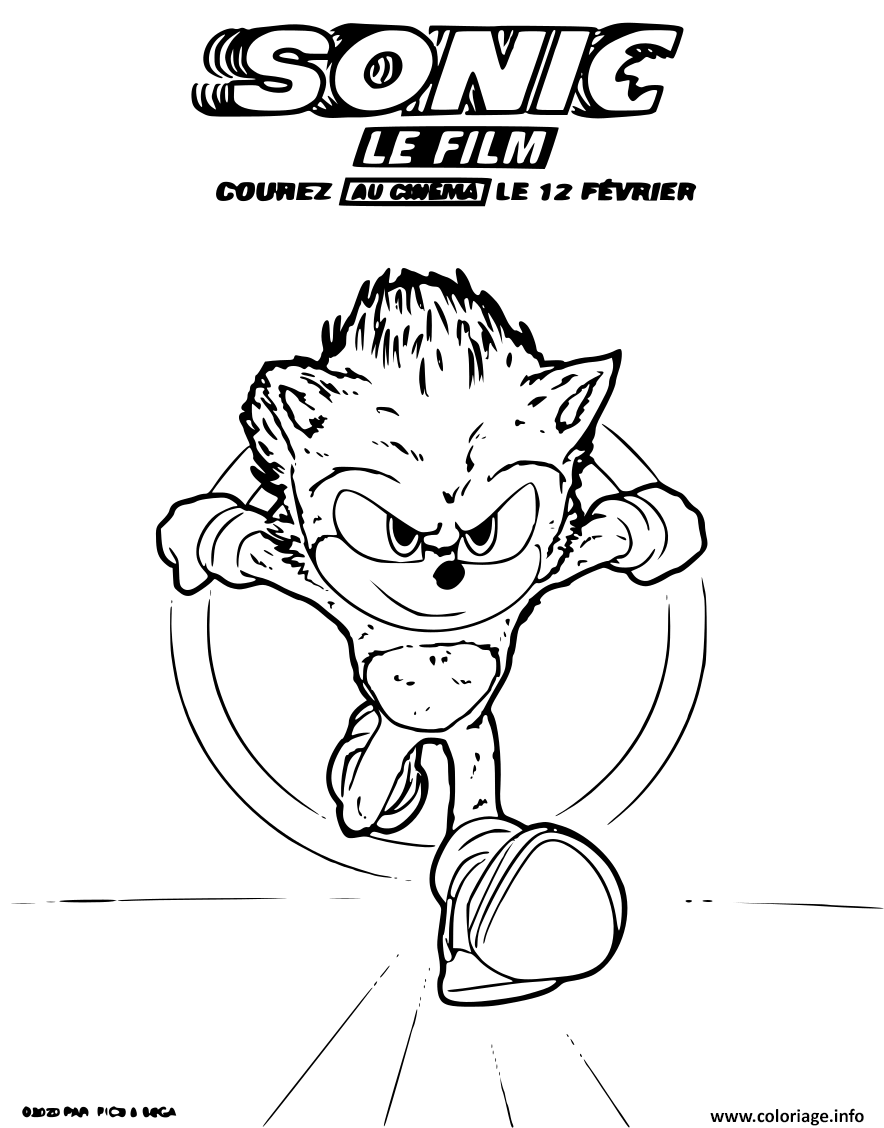 Coloriage Sonic A Small Blue Fast Hedgehog - Sonic à imprimer