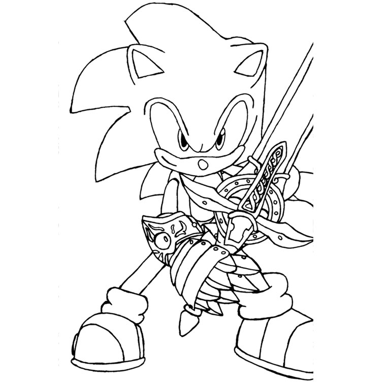 Coloriage Sonic Et Le Chevalier Noir - Cheval à imprimer