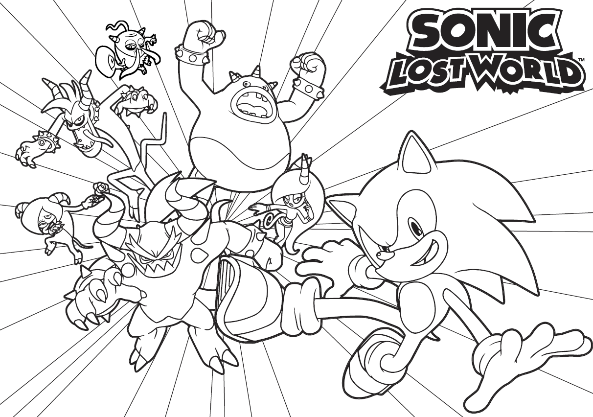 Coloriage Sonic Et Ses Amis Sonic Boom - Sonic à imprimer