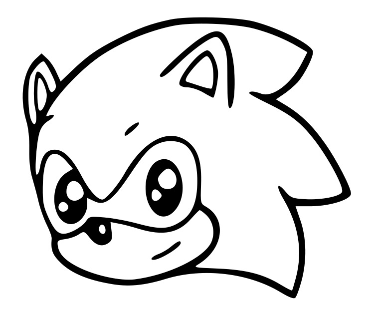 Coloriage Sonic Kawaii - Dessin kawaii à imprimer