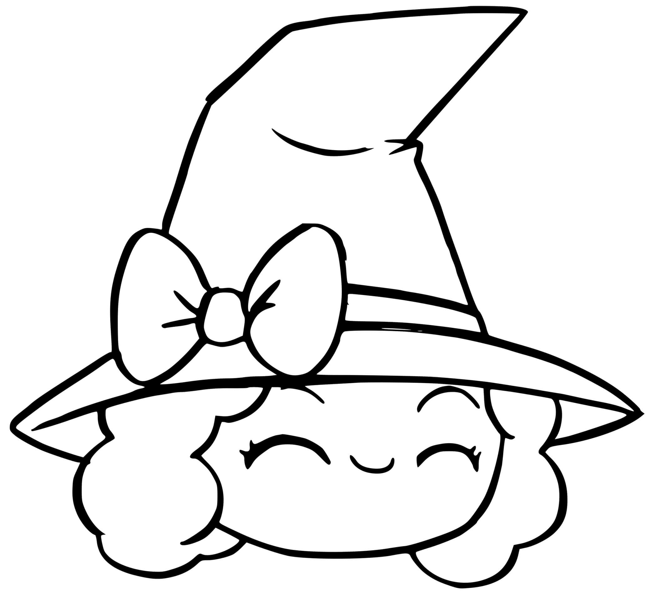 Coloriage Sorcière Kawaii Dessin Facile Halloween - Halloween à imprimer